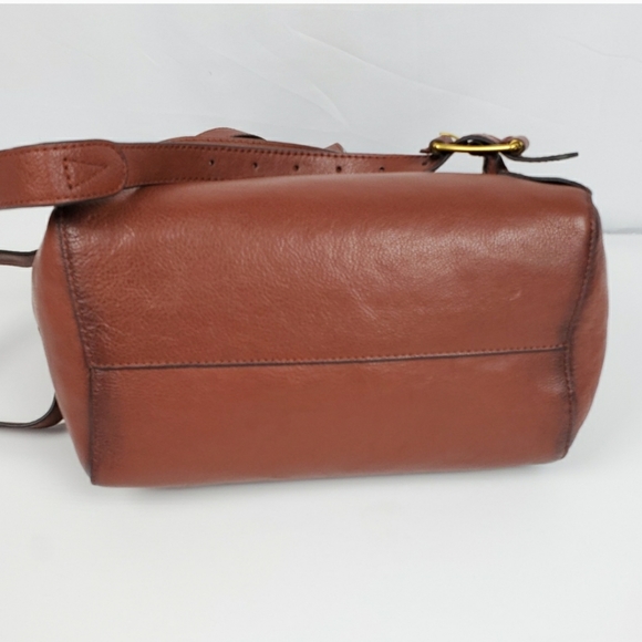 NWT FRYE Olivia Large Backpack Cognac Drawstring - Picture 3 of 8